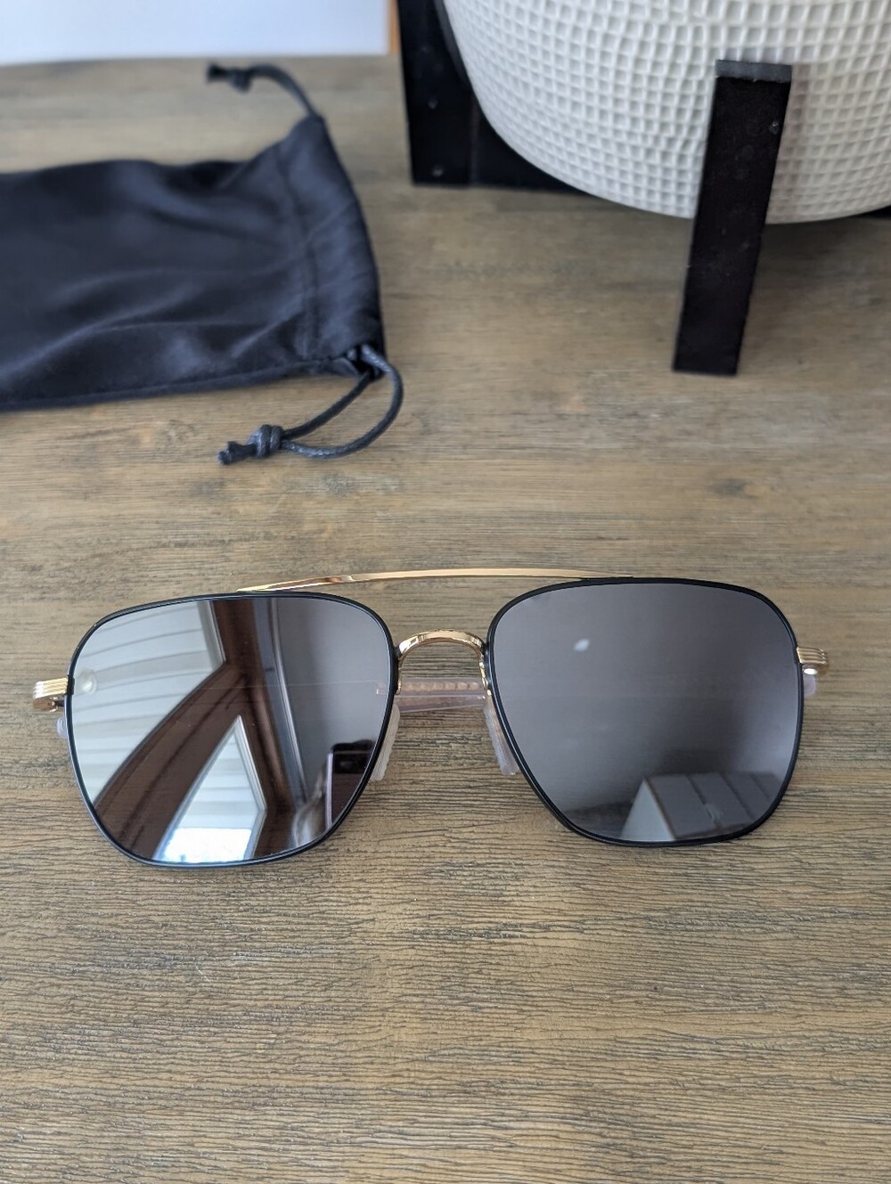 New Krewe Scout Polarized Matte Black 18k Gold Men Women